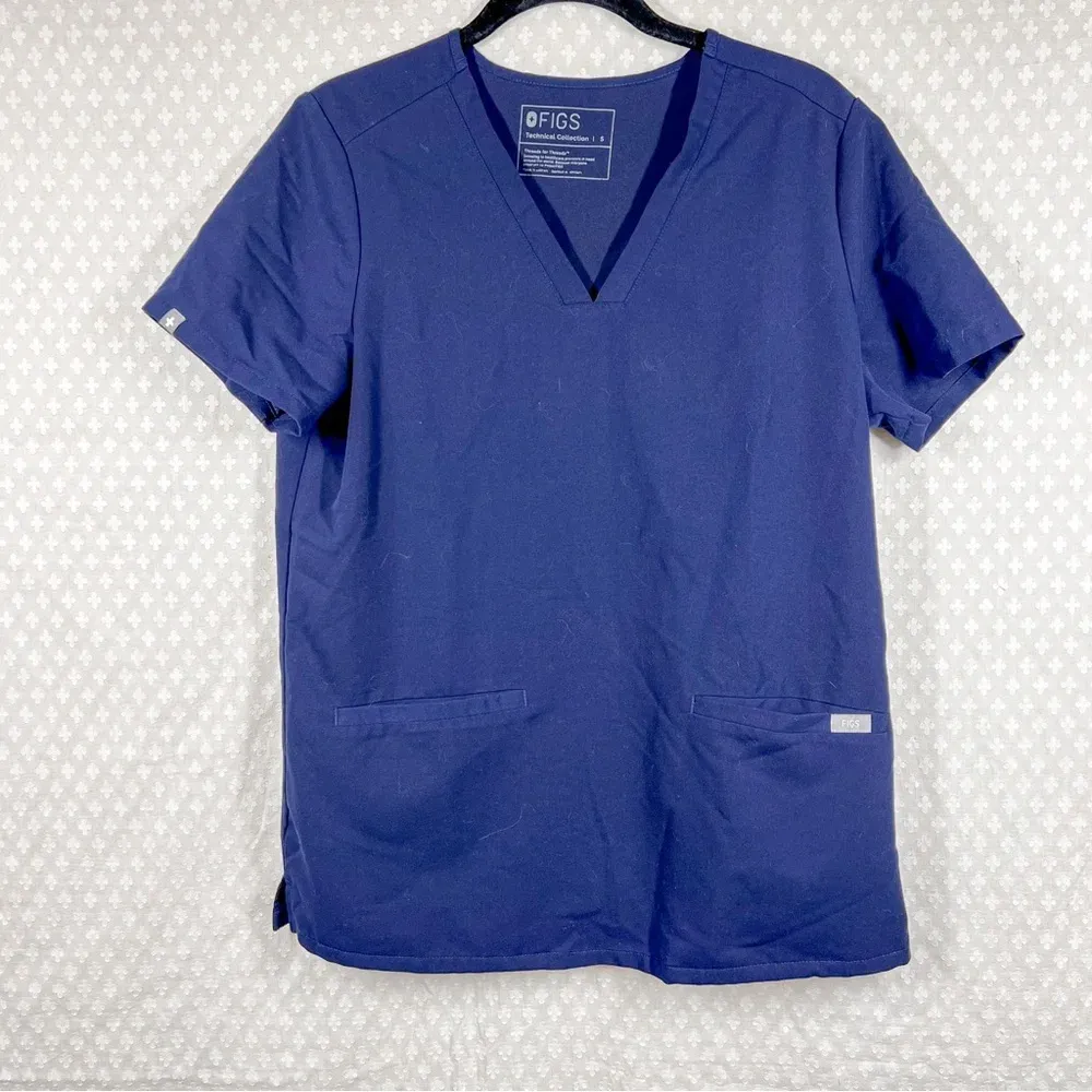 Figs‎ Dark Blue Casma Pocket Scrub Top - Image 2