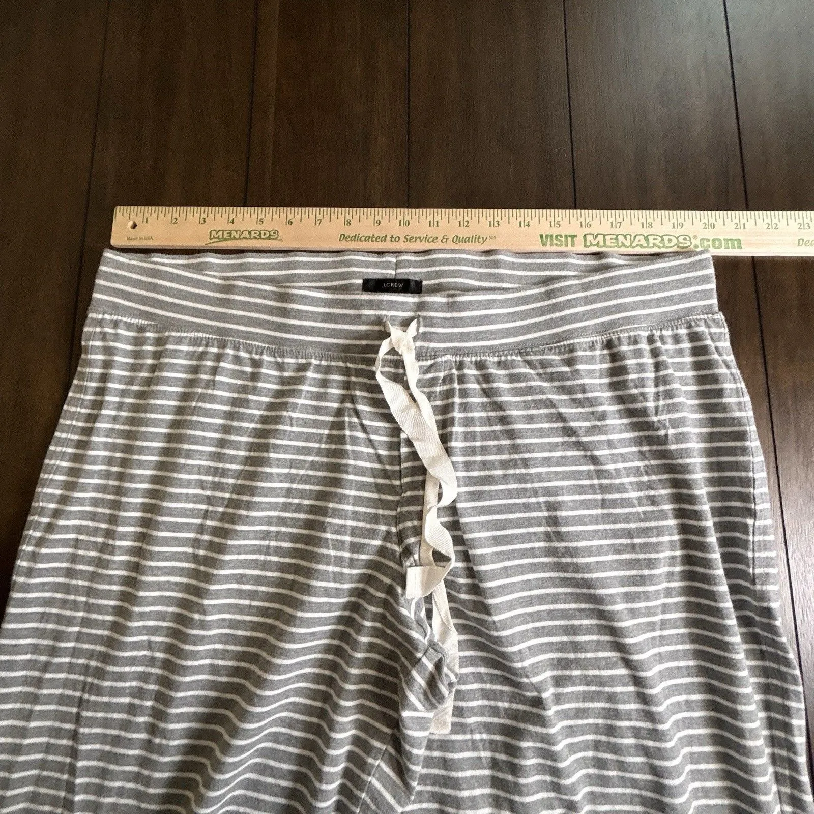 J Crew Womens Eco Dreamiest Long Sleeve Pajama Set XXL Top Bottoms Gray Striped - Image 7