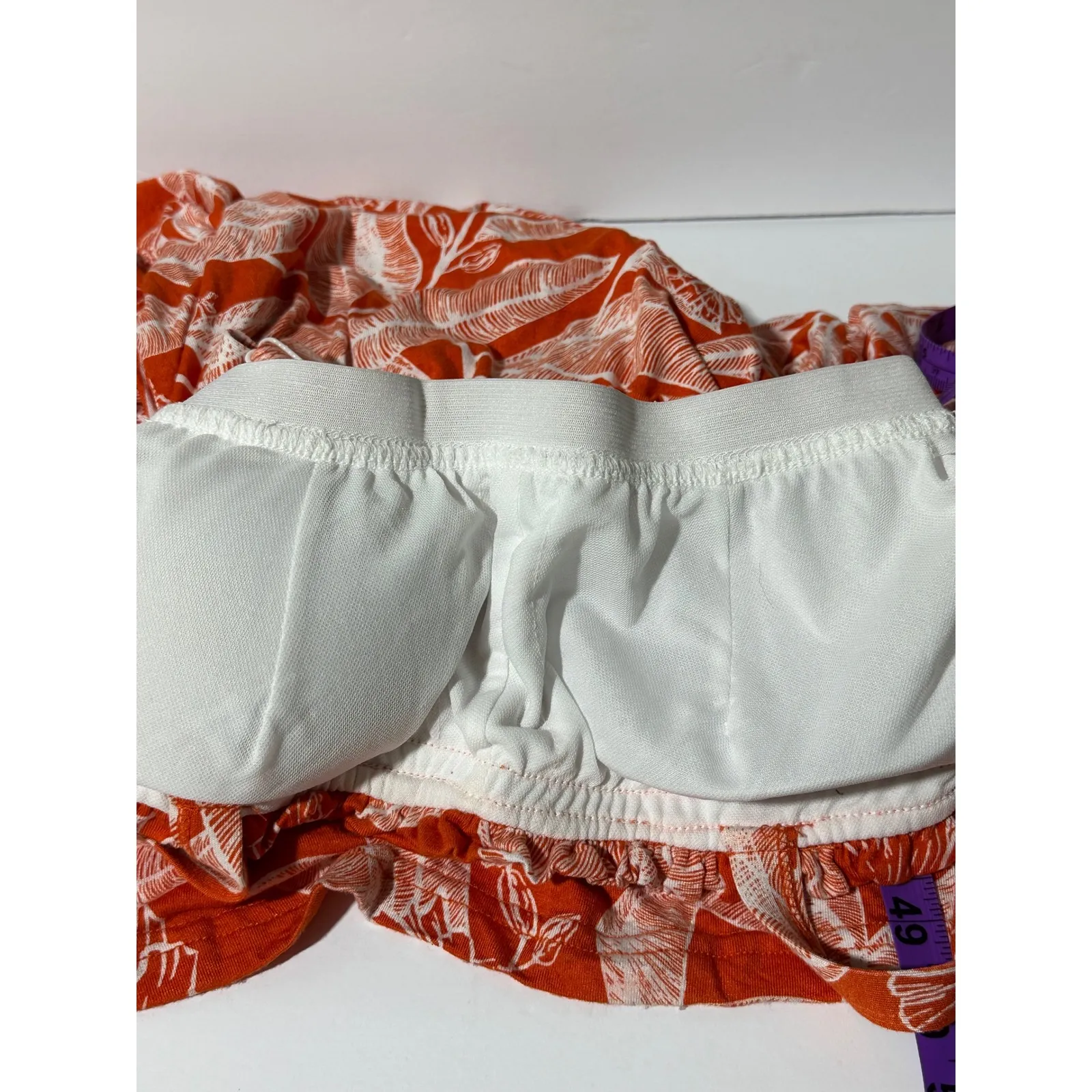 Serra Orange White Tropical Print Maxi Dress Sleeveless Summer Casual size Small - Image 5