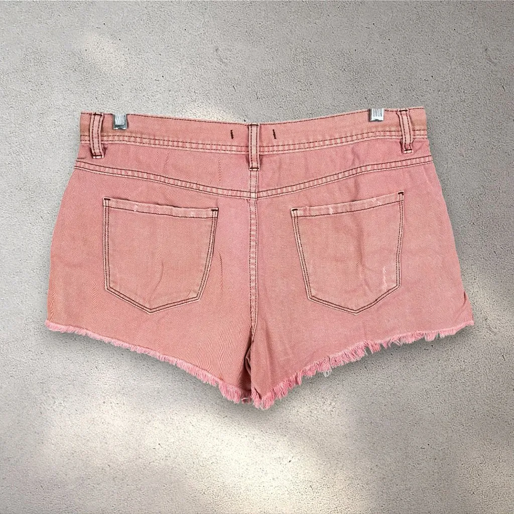 Free People Dusty Pink High Rise Denim Shorts Women’s 31 Distressed Coastal Y2K - Image 2