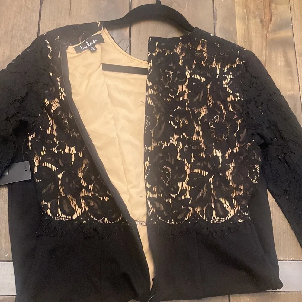 Lulus‎ she knows black lace bodycon dress new with tags size L prom classic lace Size L - Image 7