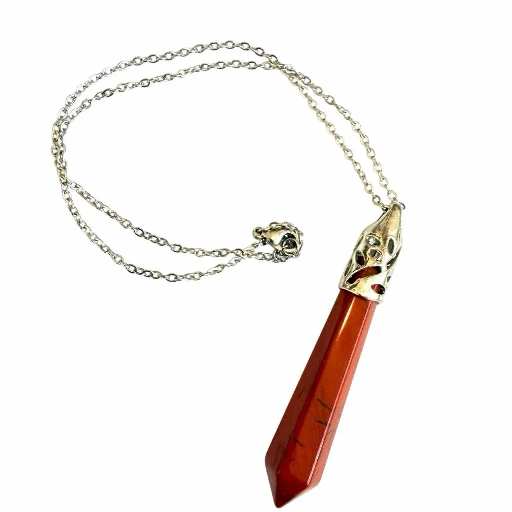 Red Jasper Faceted Point Necklace - Image 4