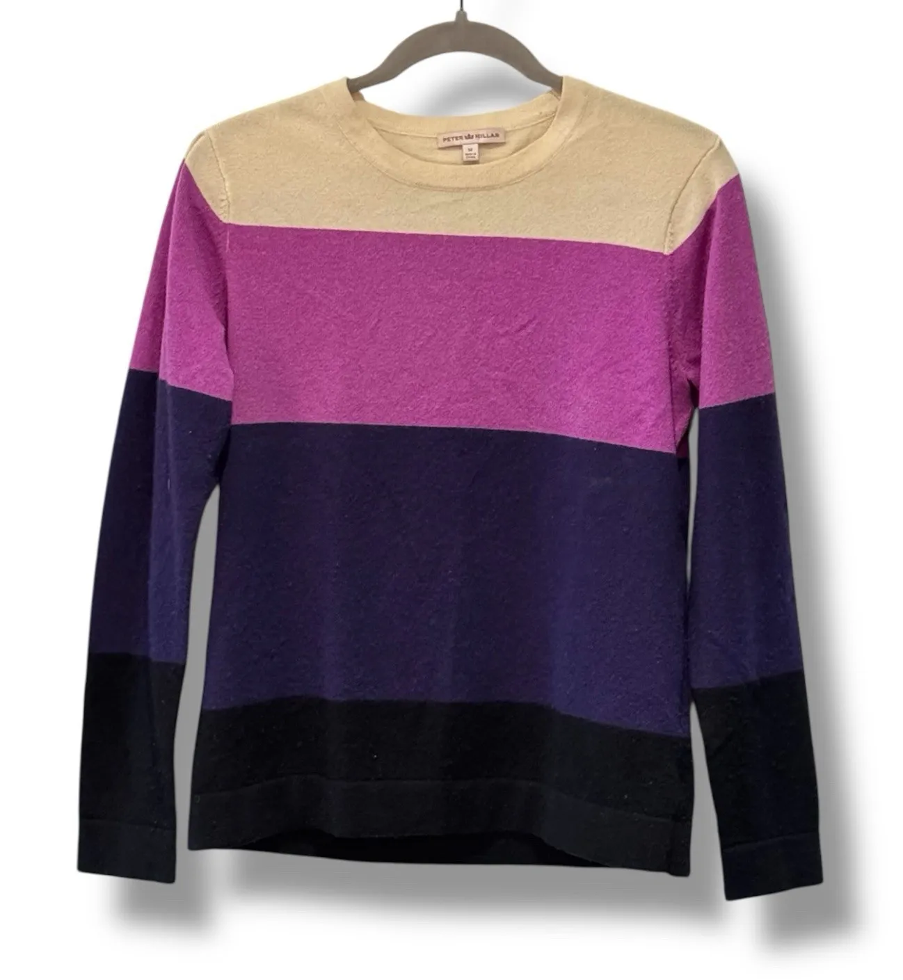 Peter Millar Women's Medium Cashmere Sweater Color Block Long Sleeve Luxury - Image 1