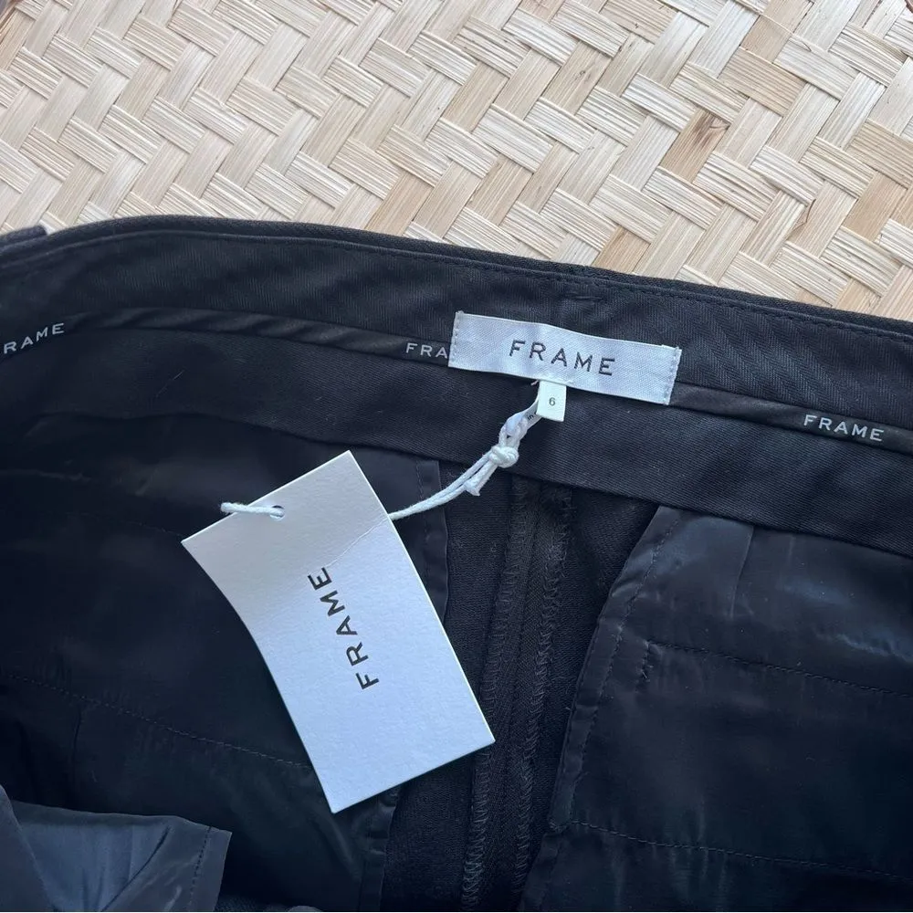 Nwt FRAME‎ the perfect cropped trousers in noir black womens size 6 - Image 7