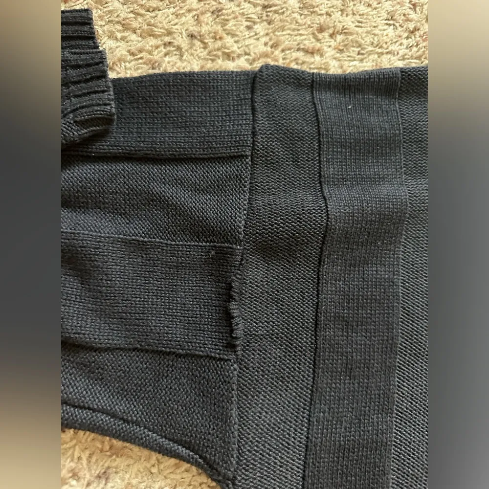 Avon Fashion Cotton Knit Pullover Sweater Mock Turtleneck Women's Large Vtg 80s Black - Image 5