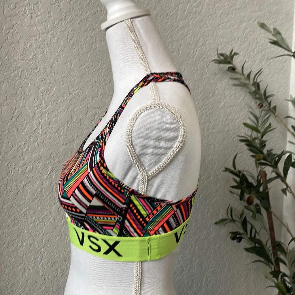 VSX Sports Women’s Geometric Colorful Unpadded Classic Racerback Bra Size Small - Image 5
