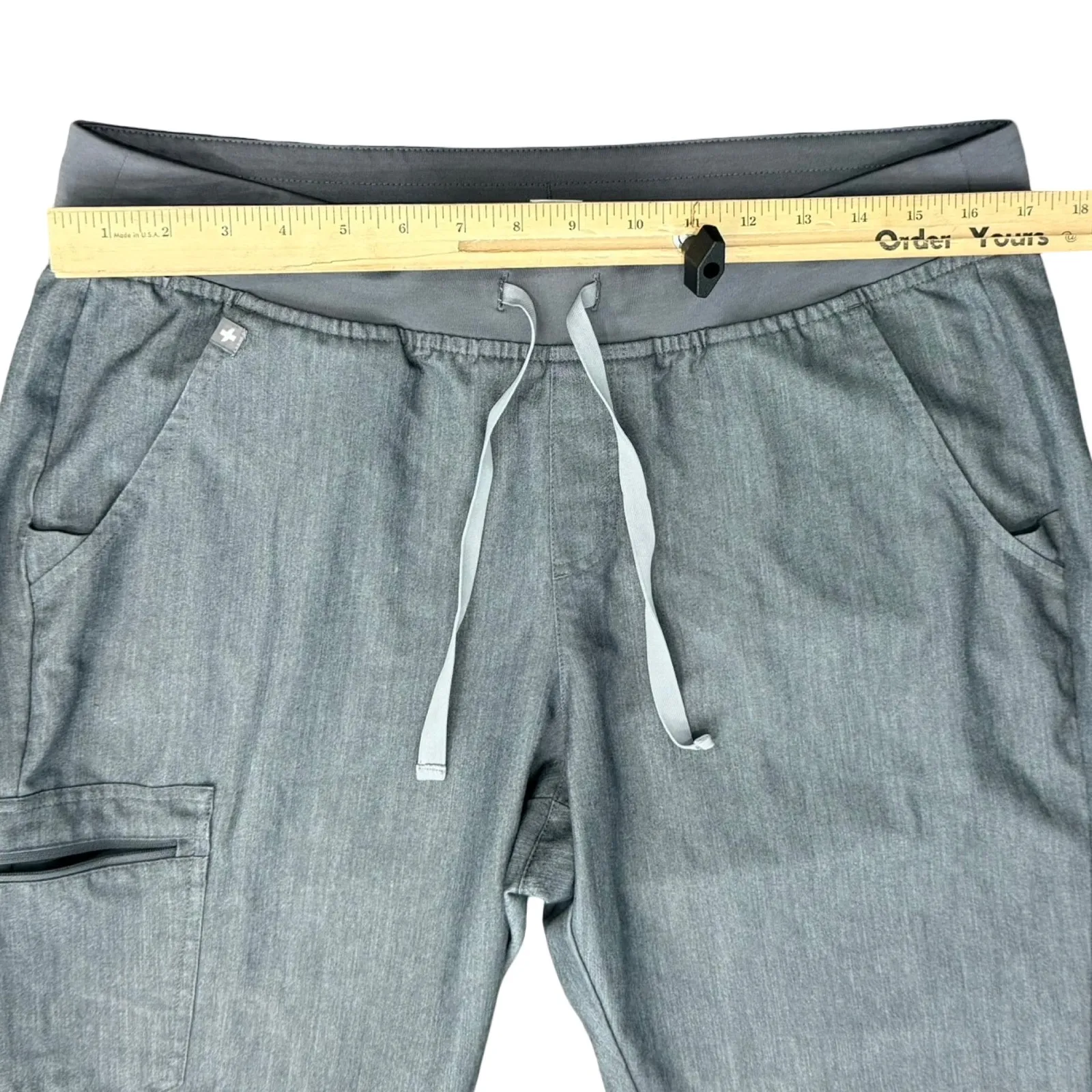 Figs Technical Collection Gray Zamora Jogger Scrub Pants Size L Drawstring Waist - Image 4
