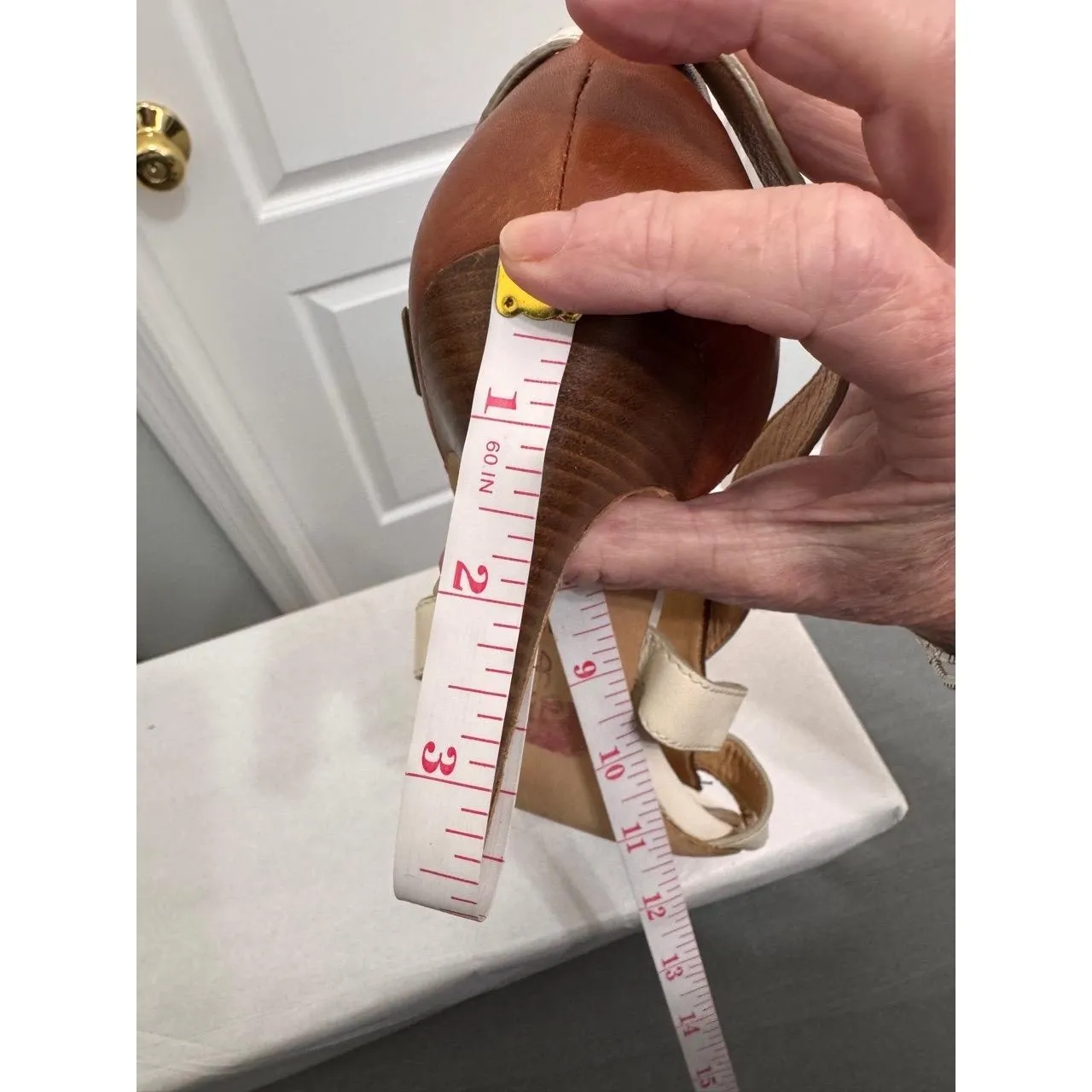 Cole Haan Two-Tone Leather Strappy Heels – Size 9B - Image 9