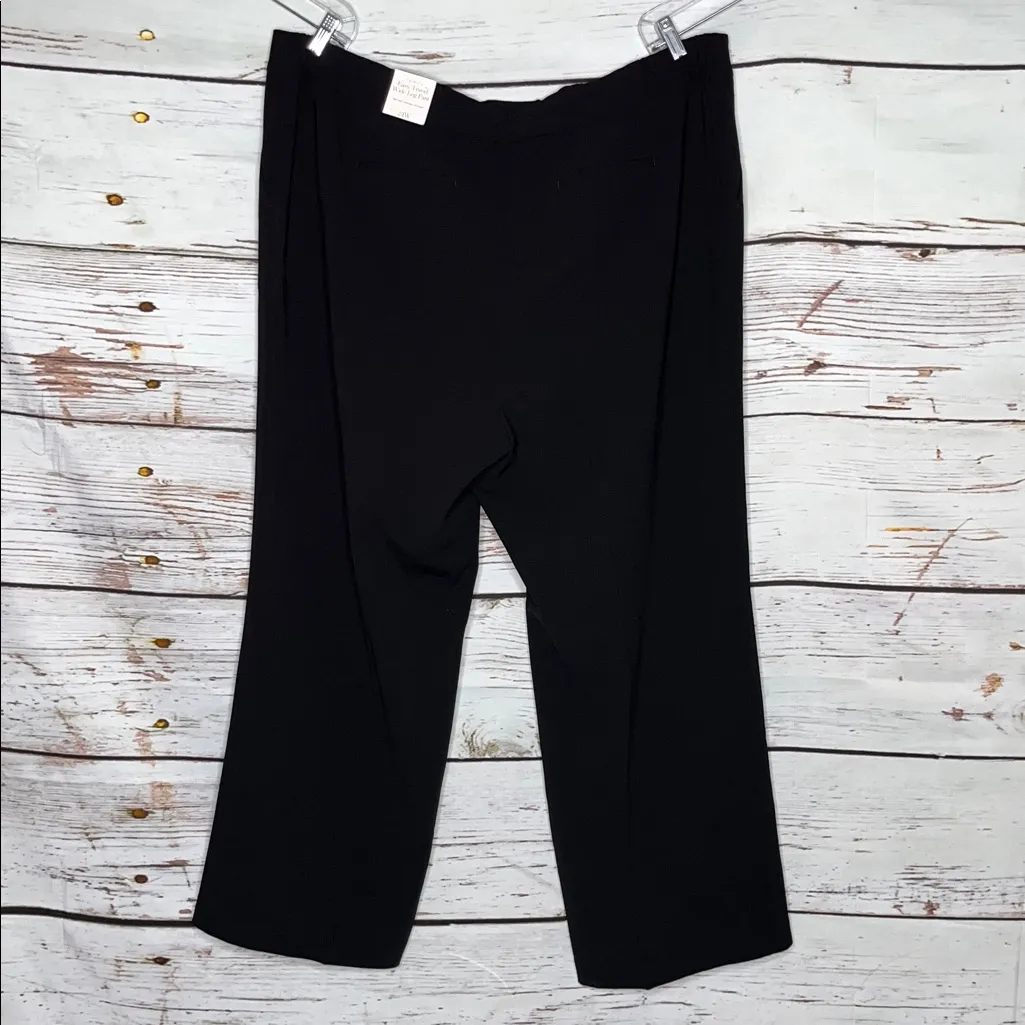 Talbots NWT Plus Size 24W Classic Black High Waist Easy Travel Wide Leg Pants - Image 3