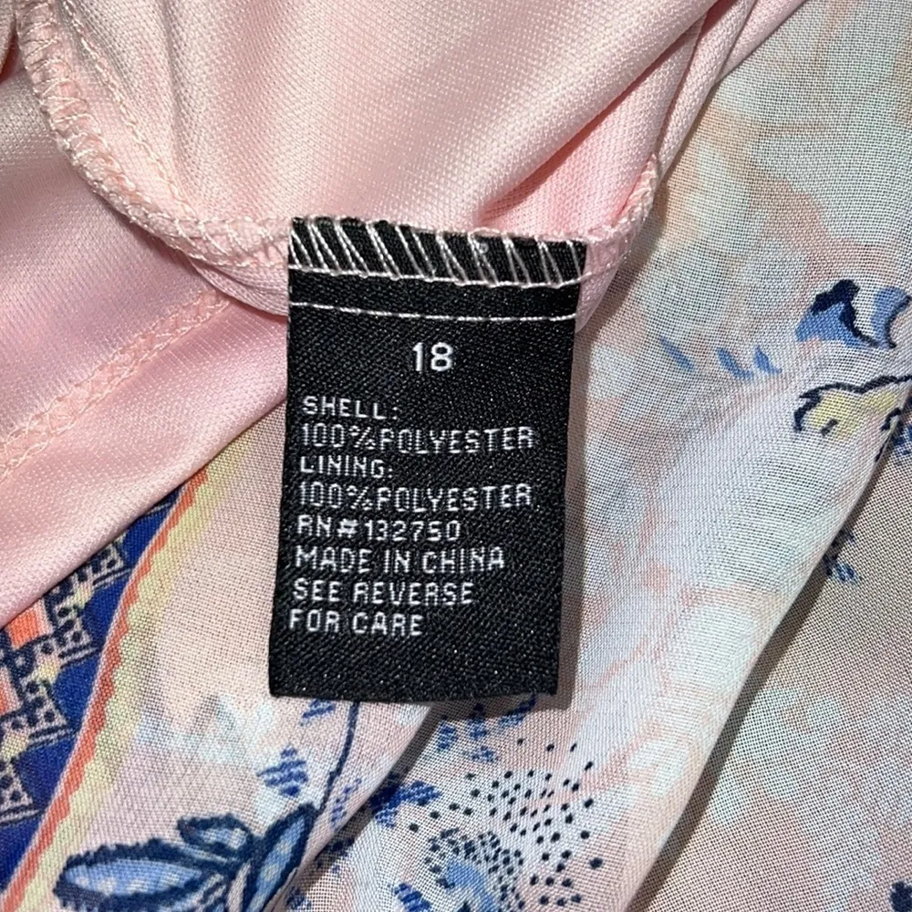 Danillo Boutique size 18 dress sleeveless pink gray lined floral geometric print Blue - Image 9