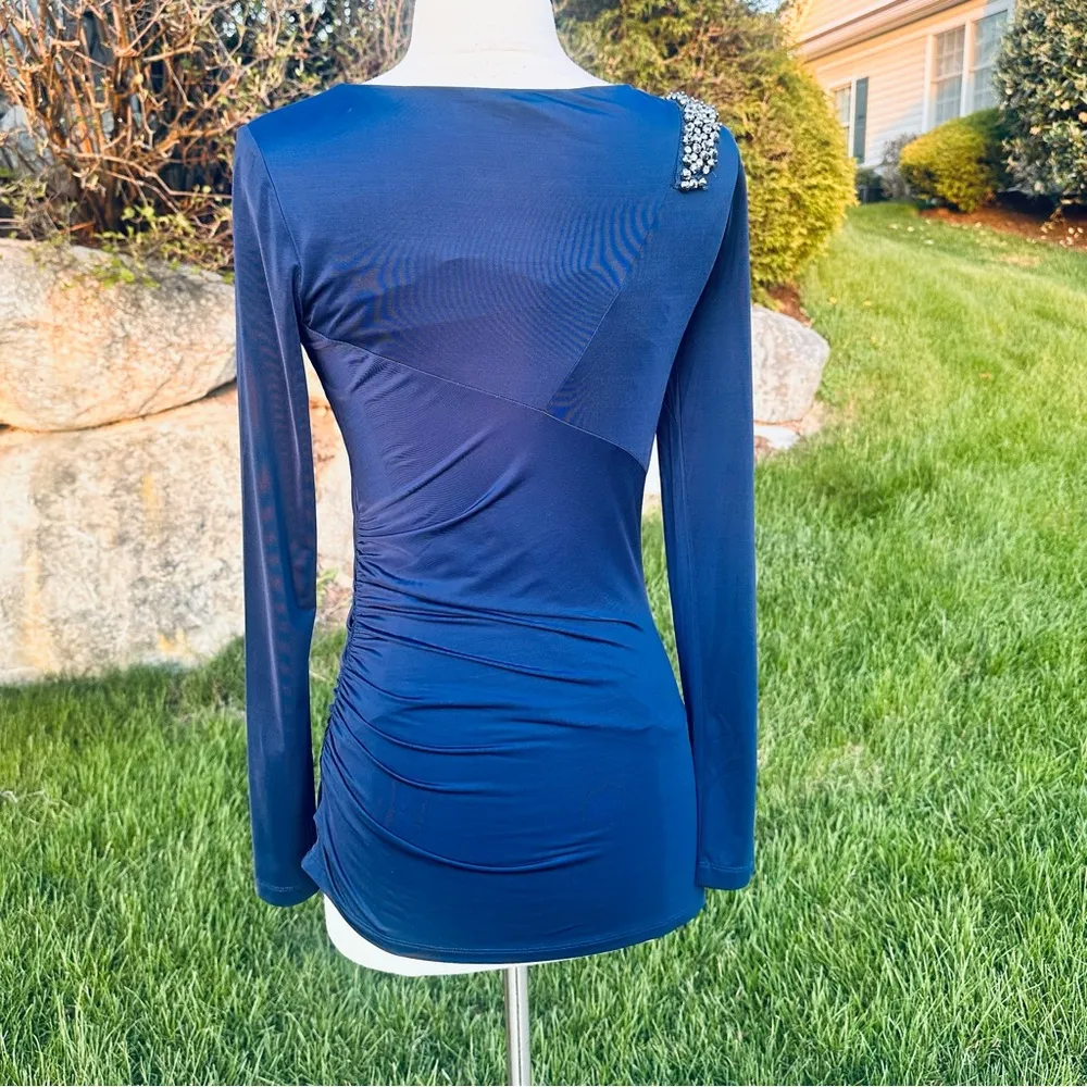 Cache Navy Embellished Cutout Top - Image 12