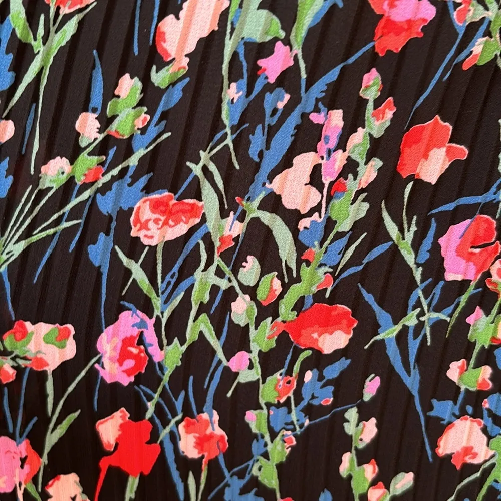 Zara The Annie Dress Floral Pleated Mini Flowy Dress XL Cottage Core Soft Girl - Image 11