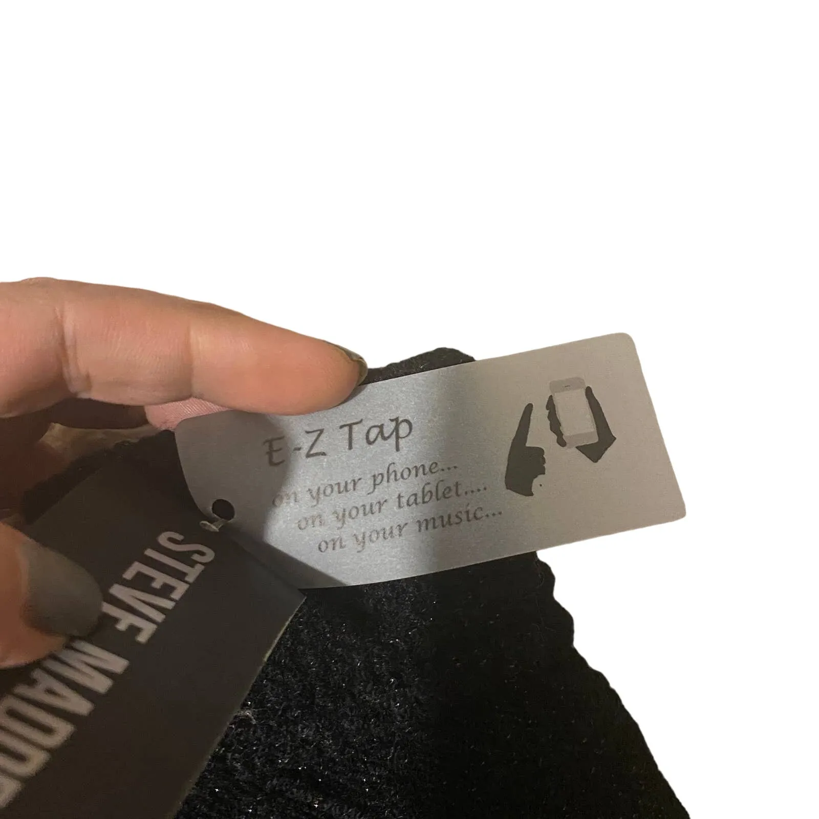 Steve Madden Solid Black E-Z Tap Knitted Gloves Women Sz OS - Image 4