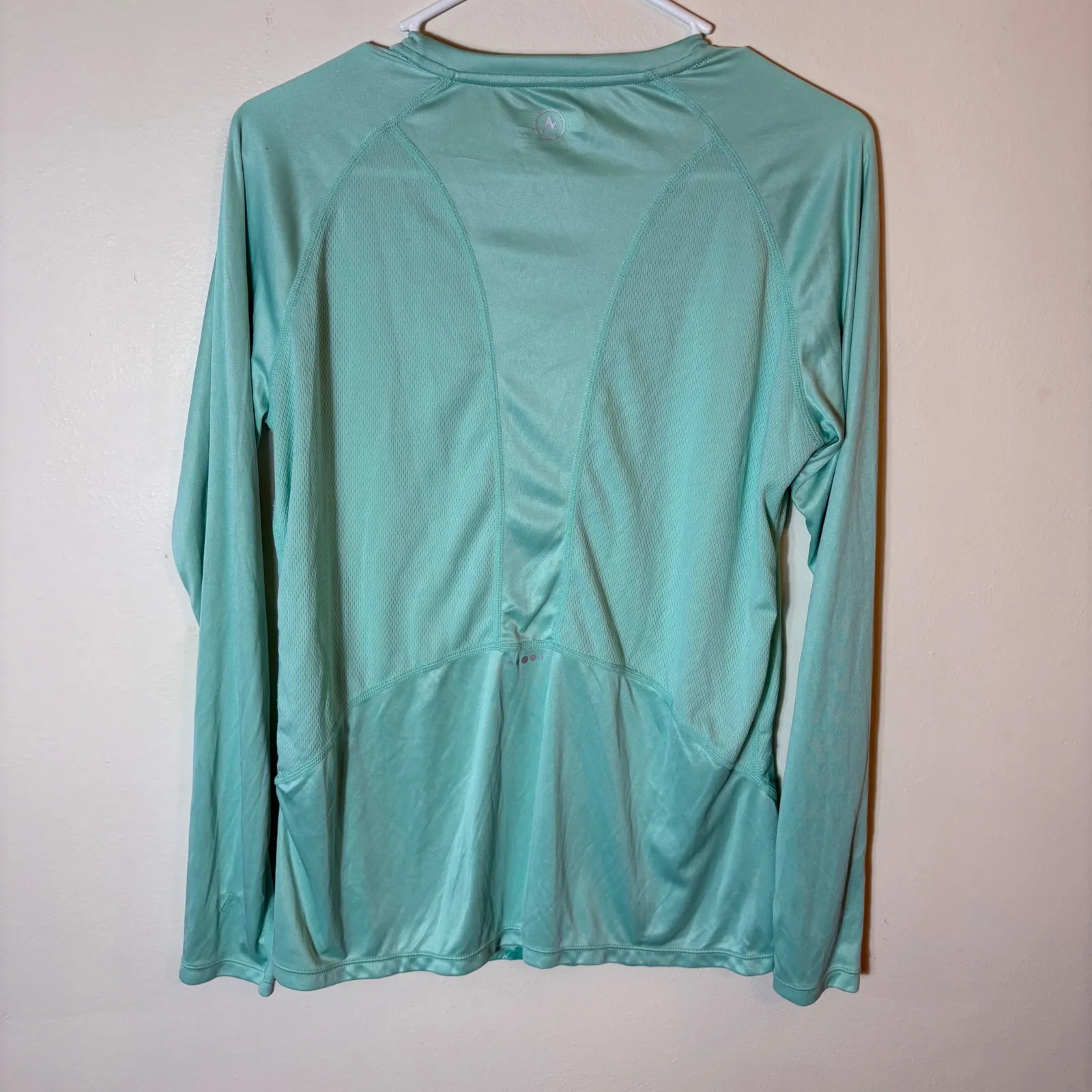 Marmot Womens Long Sleeve Top Activewear Athletic Teal Patterned‎ Large - Image 8