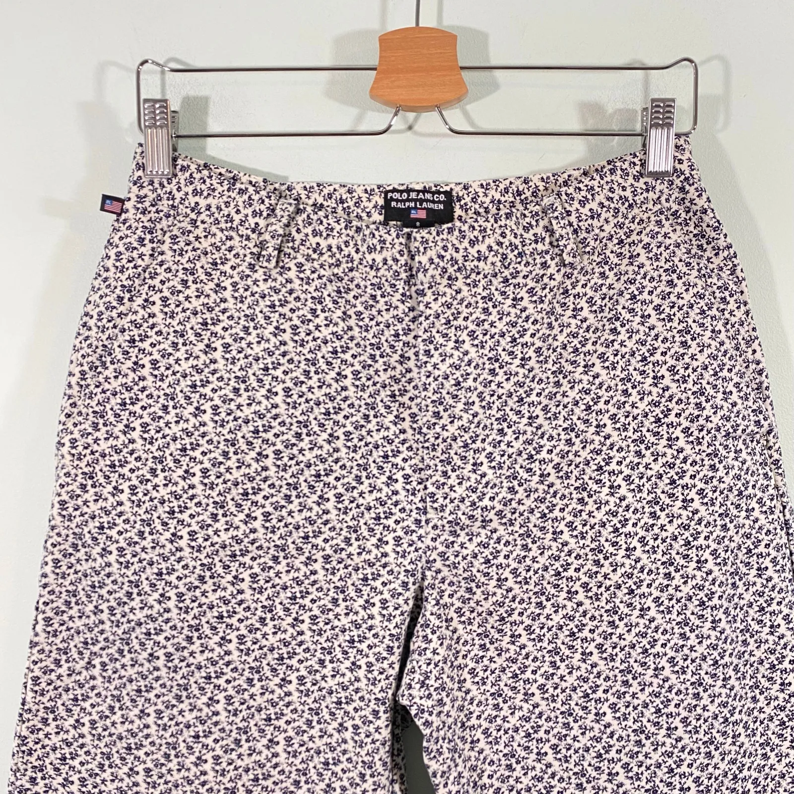 Vintage Polo Jeans Ralph Lauren Women Mini Floral Straight Leg Pants Size 8 - Image 2