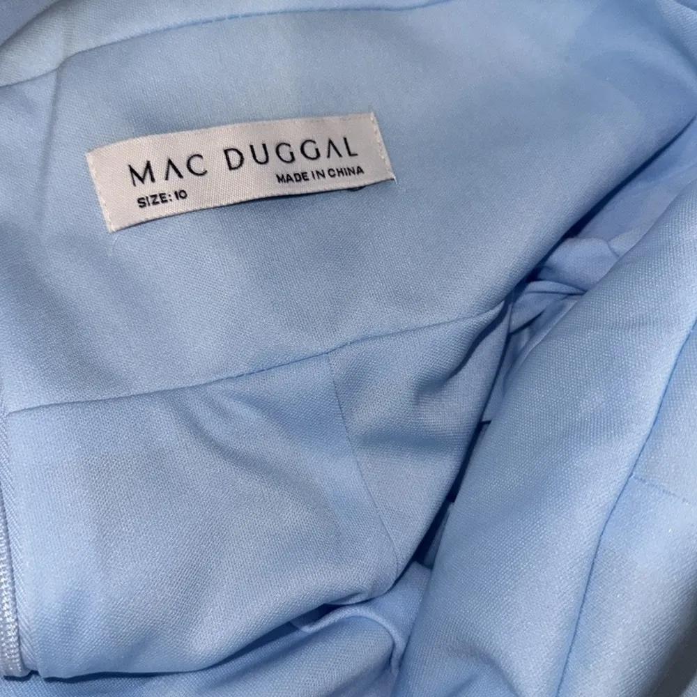 NWOT Mac Duggal Bow Shoulder V-Neck sleeveless powder blue Gown Size 10 - Image 7