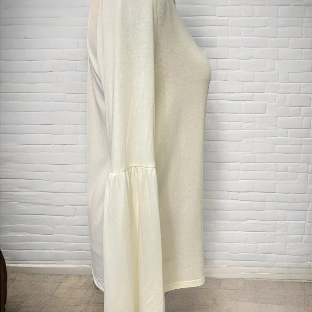 Calvin Klein Women’s Bell Sleeve Sweater Cream Size S NWT - Image 4