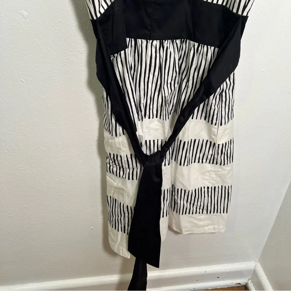 Max and Cleo Strapless Dress Eggshell Black Stripes 6 - Image 6