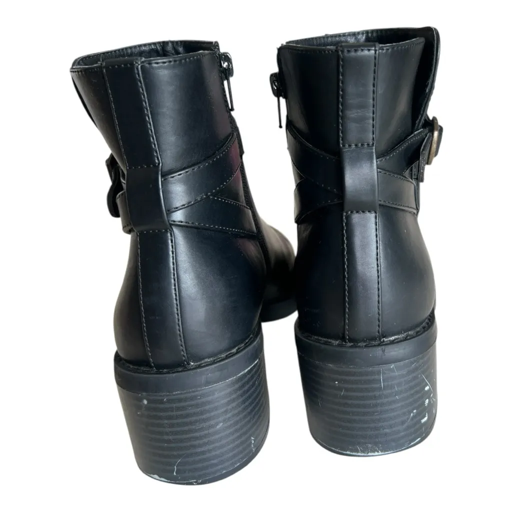 Loft Black Ankle Leather Boots Size 8M - Image 3