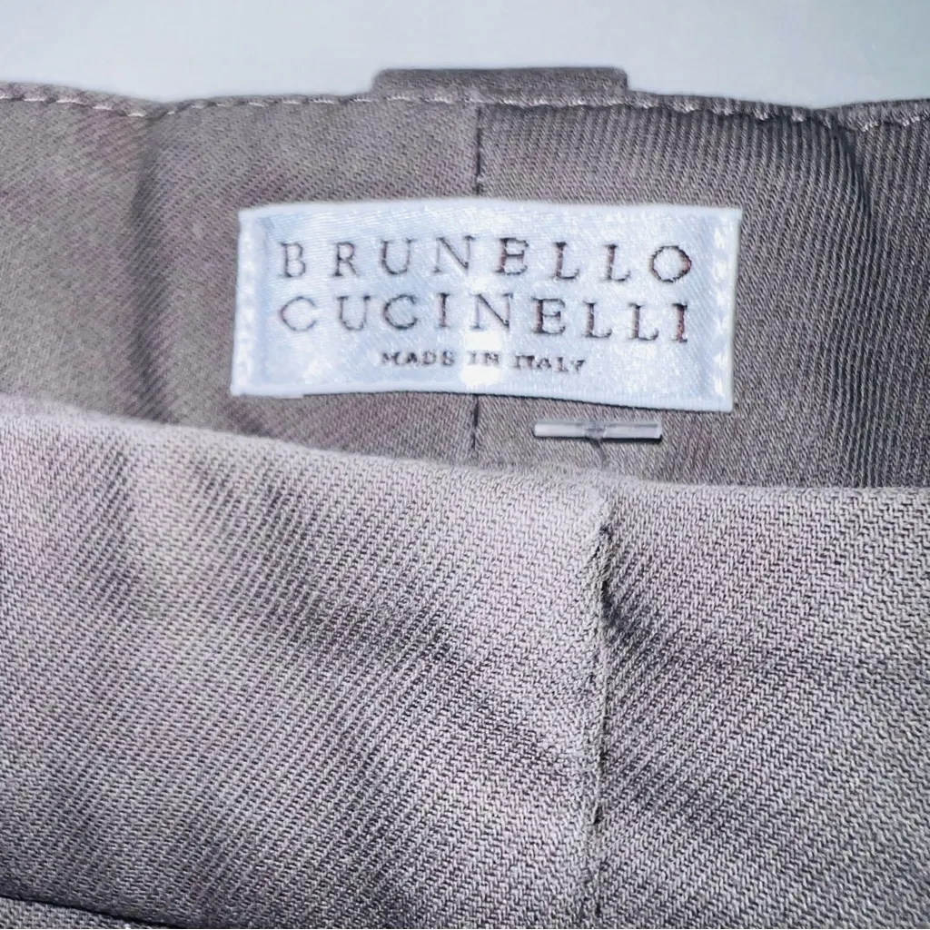 Brunello Cucinelli Cuffed Taupe Trousers - Image 6