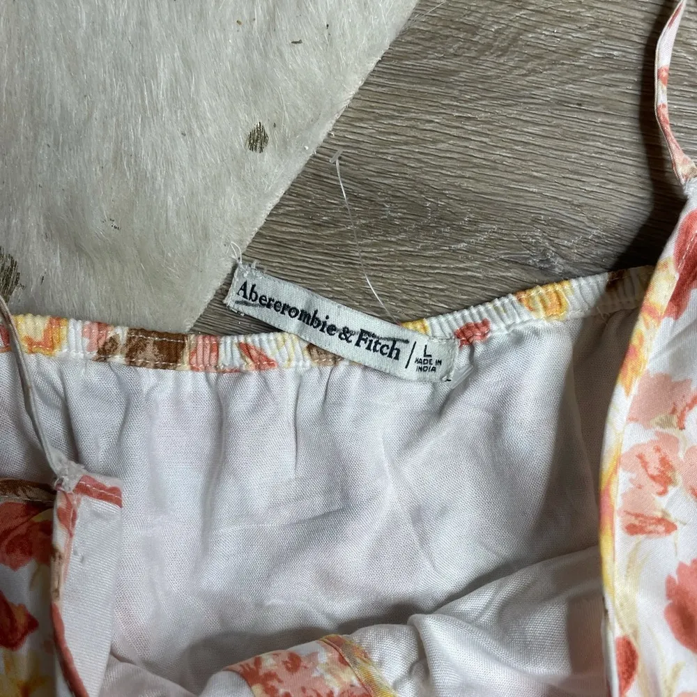 Abercrombie orange floral crop tank top - Image 2