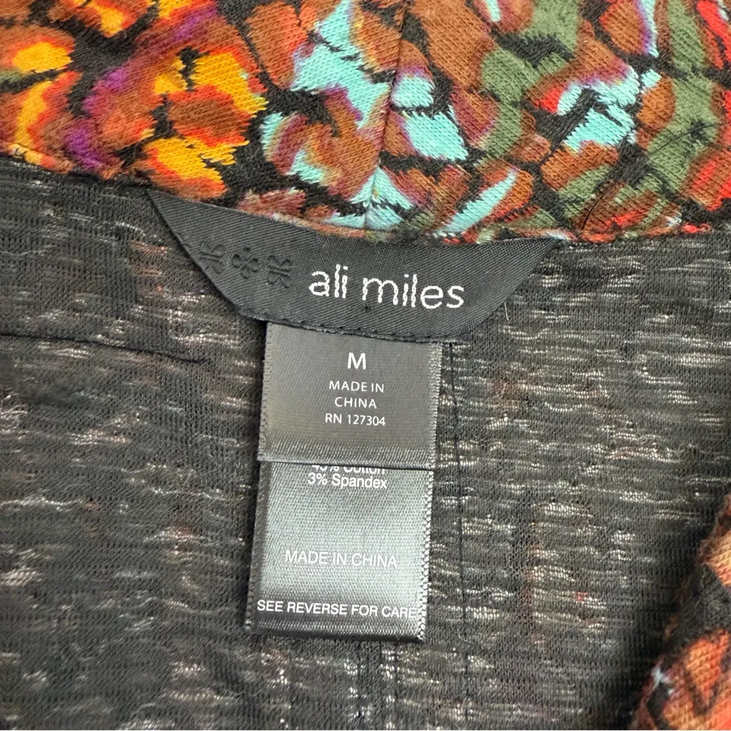 Ali Miles Bohemian Lagenlook Mixed Animal Floral Print Earth Tone Jacket Blazer Size M - Image 8