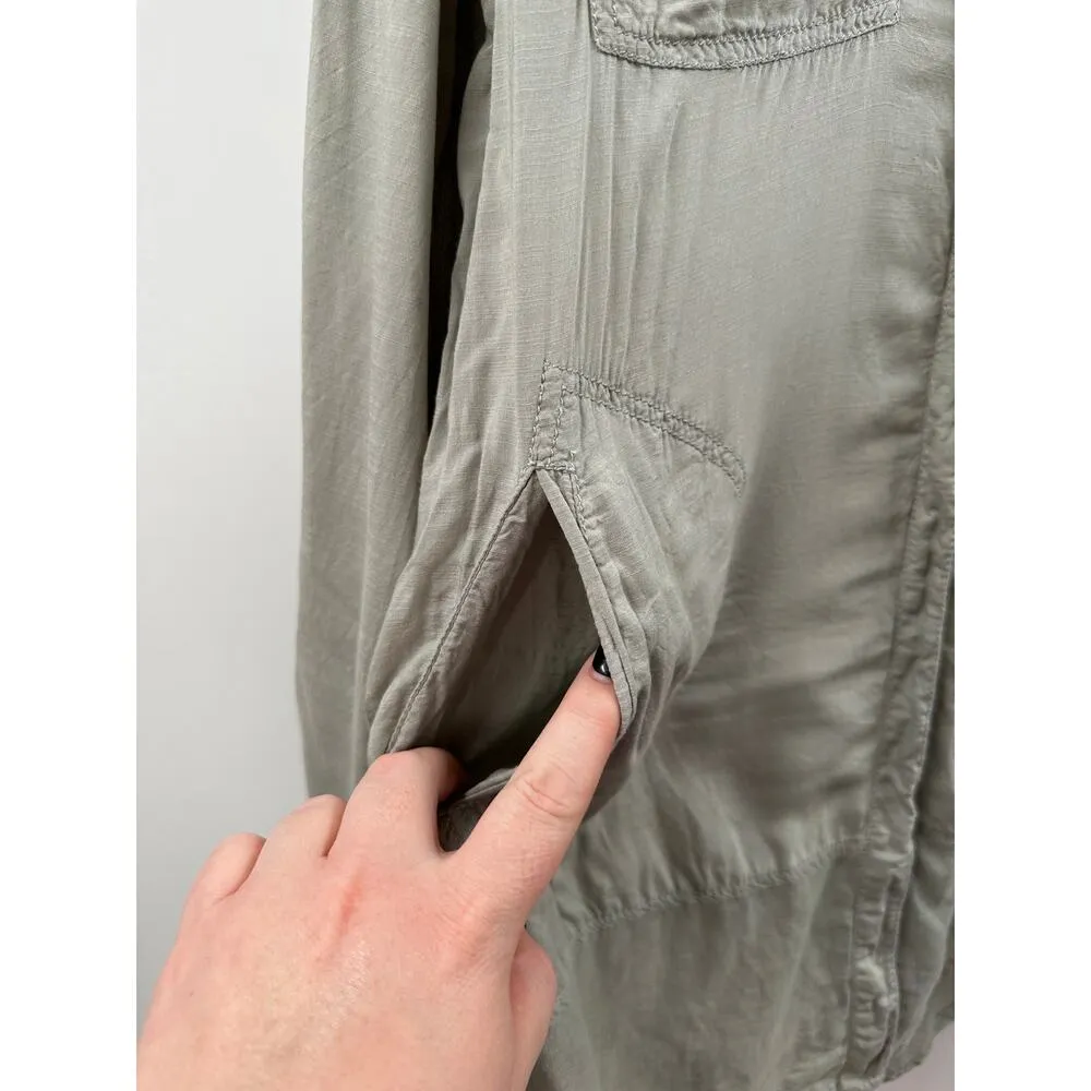 Anthropology Holding Horses Sun washed Sage Green Tunic Blouse Size Medium - Image 5