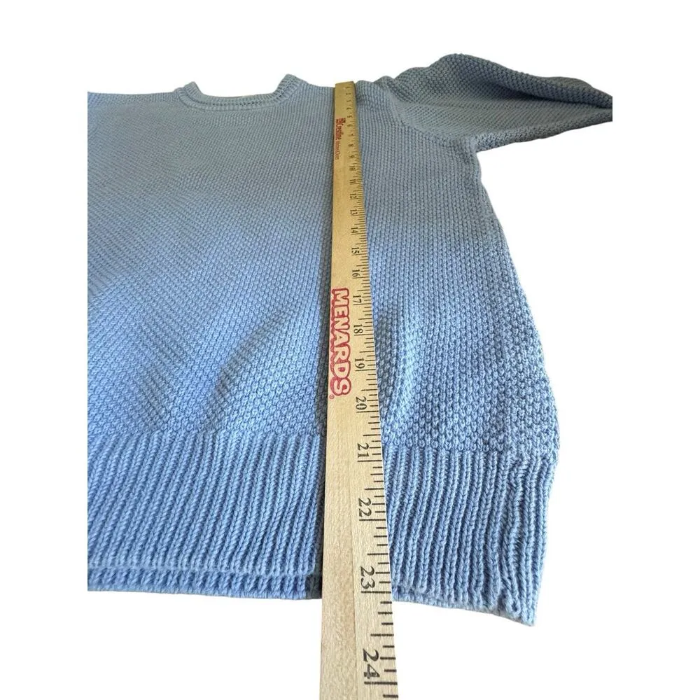 Appleseed’s Cable Knit Pullover Sweater Women’s Size XL Blue Cotton 1X Winter - Image 5