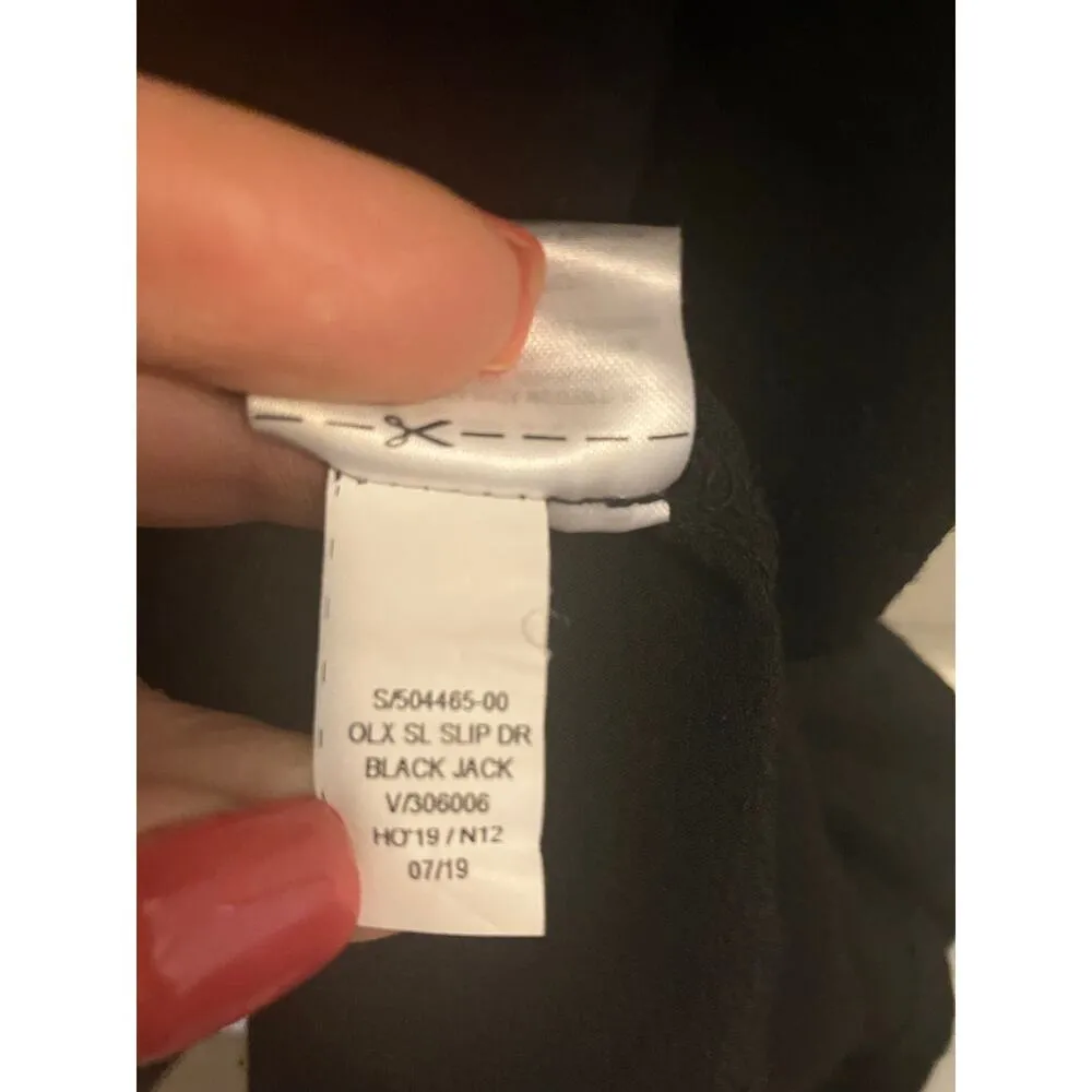 OLD NAVY Midi Cami Slip Dress in Black Crepe Size Medium M MINIMALIST CASUAL - Image 3