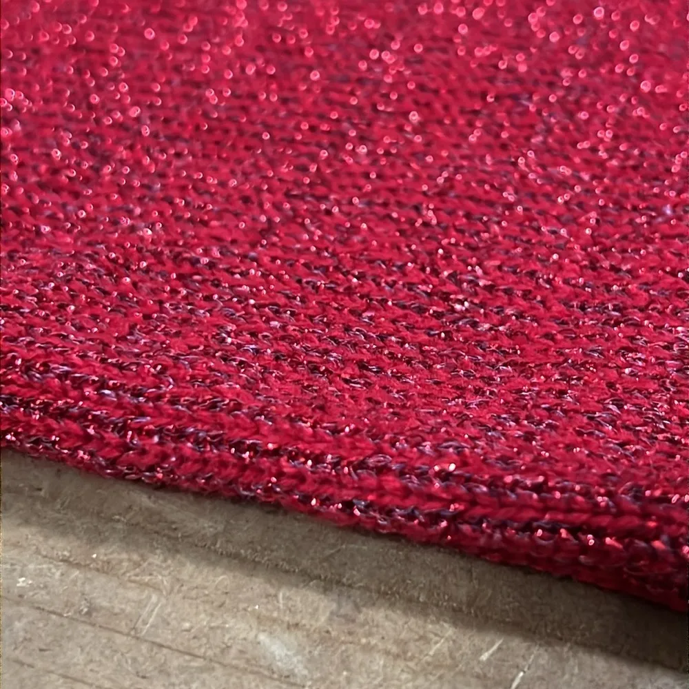 Diane Von Furstenberg the color authority sz medium red v-neck sweater metallic - Image 10