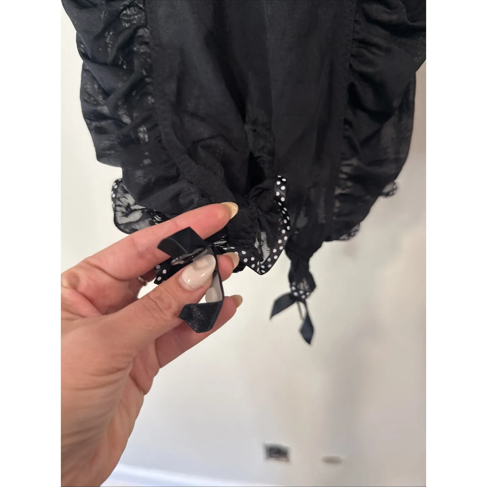 Victoria's Secret Y2K Merry Widow Black Lace 36D Corset Ruched Bustier Xx1362 - Image 3