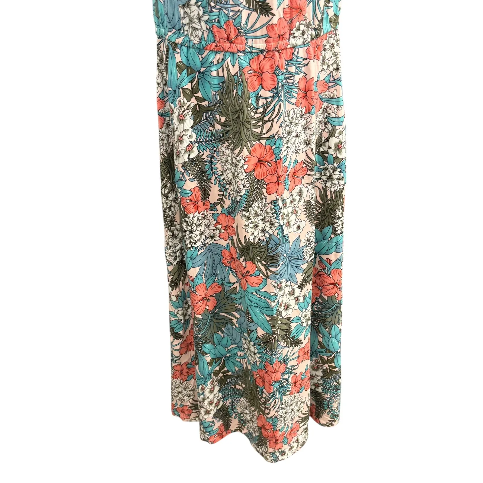Talbots Floral Maxi Dress Small Sleeveless Tropical Print Cottagecore Casual‎ - Image 4