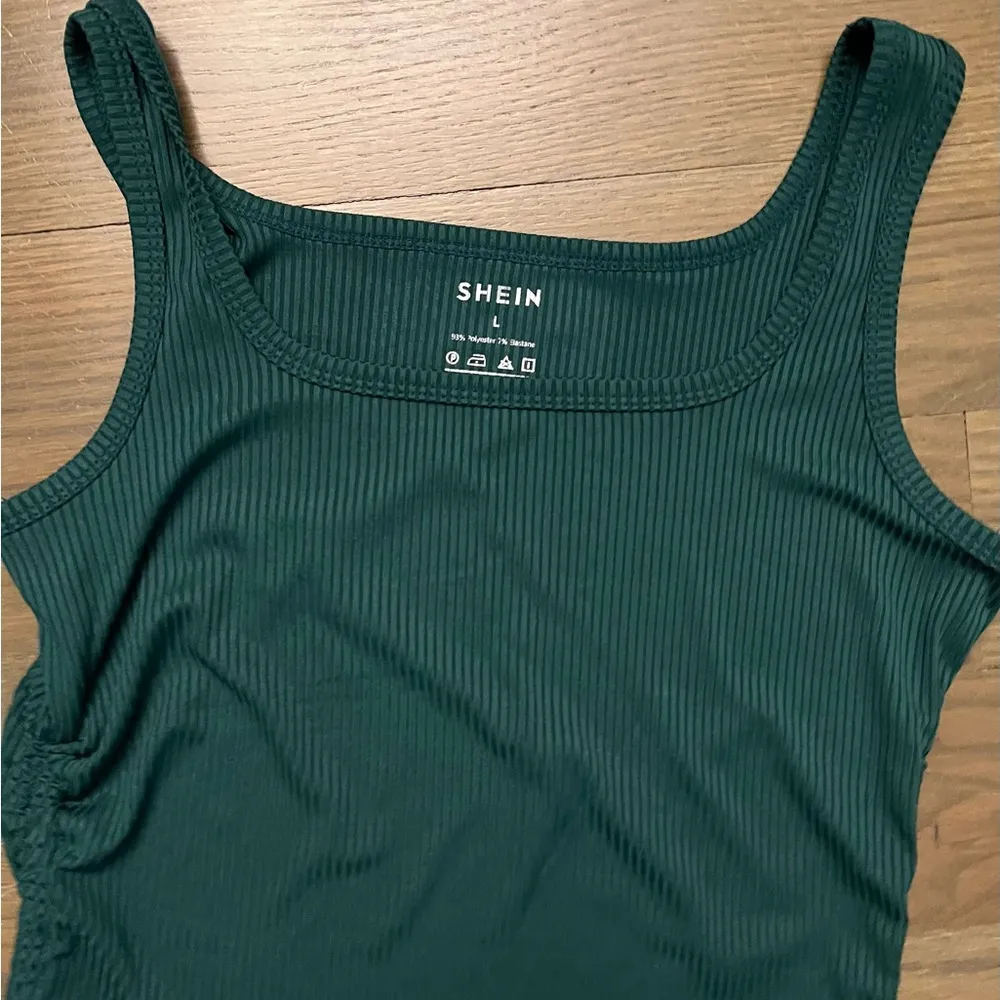 SHEIN Green side Tie Crop Tank Top sz Large - Image 2