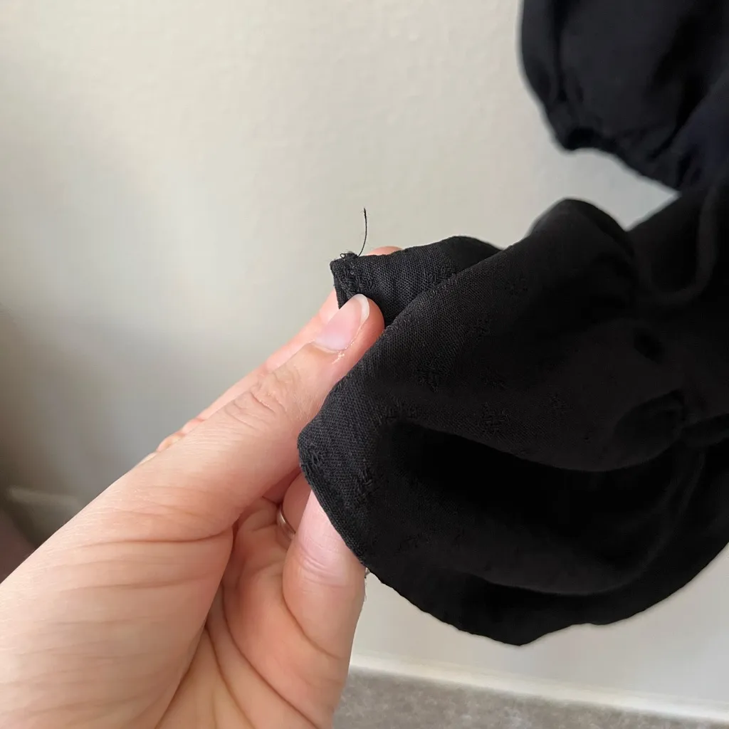 NWT Gianni Bini Talia Long Sleeve Smocked Waist Tiered Hem Black Dress Size XS - Image 12