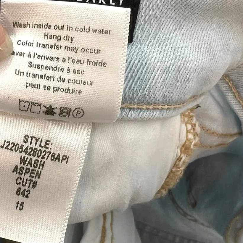 Veronica Beard Jeans Carly HIgh Rise Kick Flare Jeans Aspen Light Wash Size 15 - Image 16