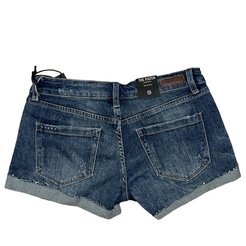 Blank NYC Fulton Roll up Distressed Denim Shorts(Size 24) - Image 3