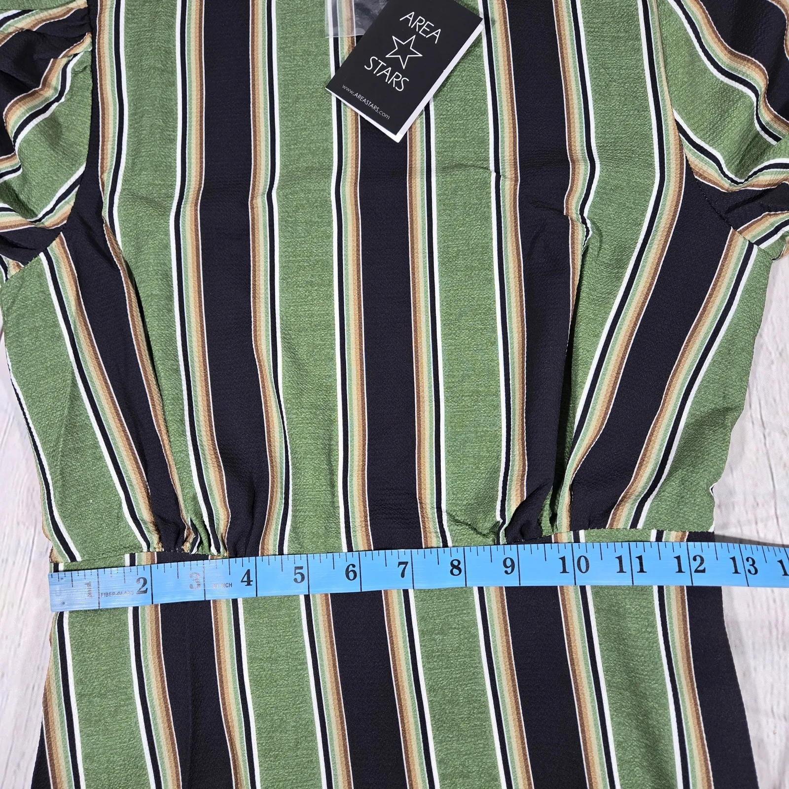 Area Stars Stripe Long‎ Tiered Dress in Green XS NWT - Image 8