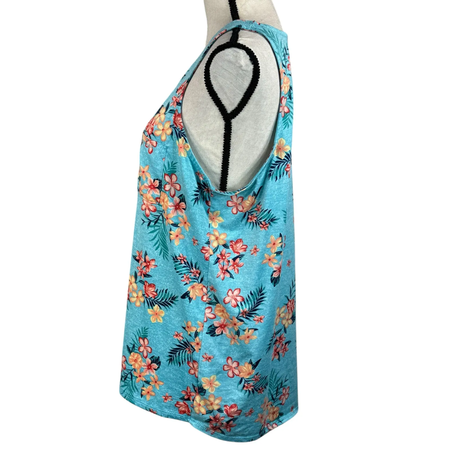 Croft & Barrow Intimates X-Large Pajama Tank Top Floral Stretch Pocket Heathered - Image 5