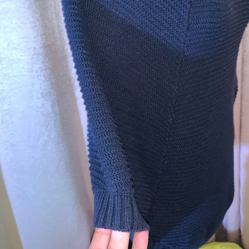 Banana Republic Size XS Navy Hooded Poncho Sweater - Image 9