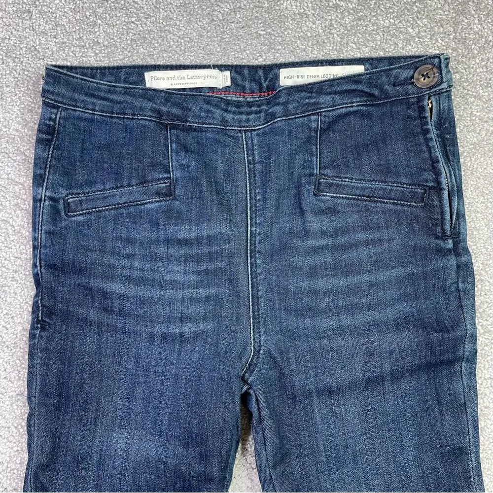 Pilcro and The Letterpress Jeans Women's 27 Blue Straight High-Rise Dark Denim - Image 2