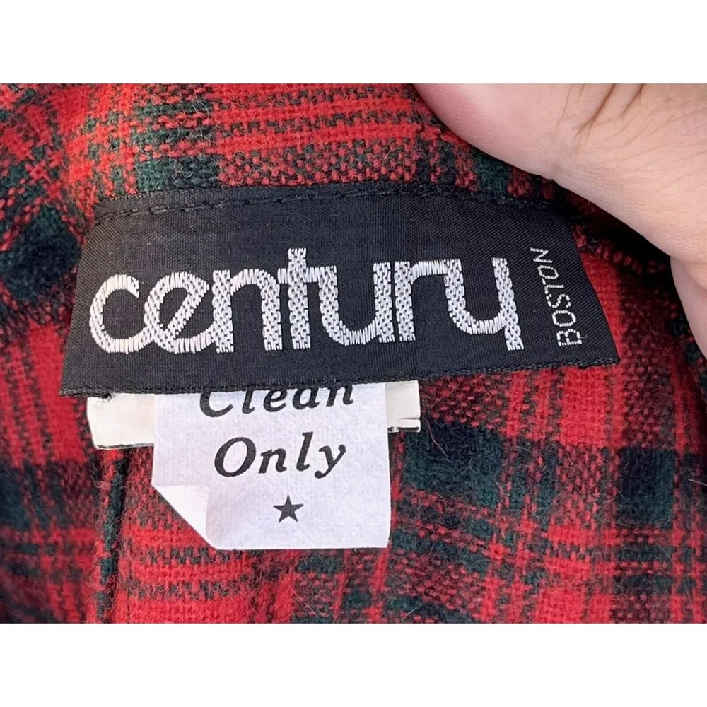 Vintage Century of Boston Grunge Plaid Wool Blend Pleated Skirt - Image 3