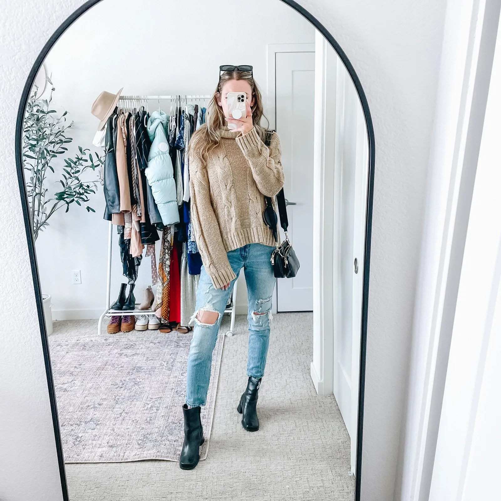 J.O.A Neutral Tan Mockneck Sweater - Image 14