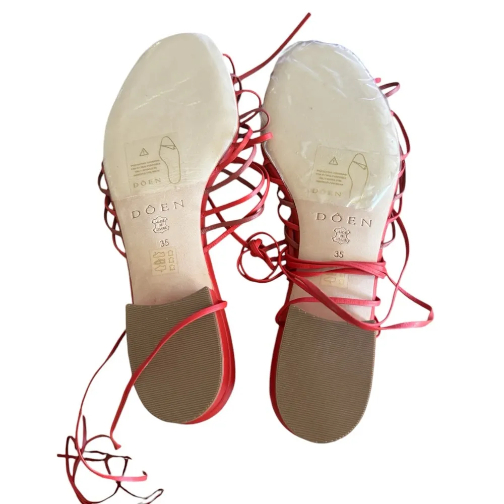 Doen Casimira sandals in red leather NEW Size 5 - Image 5