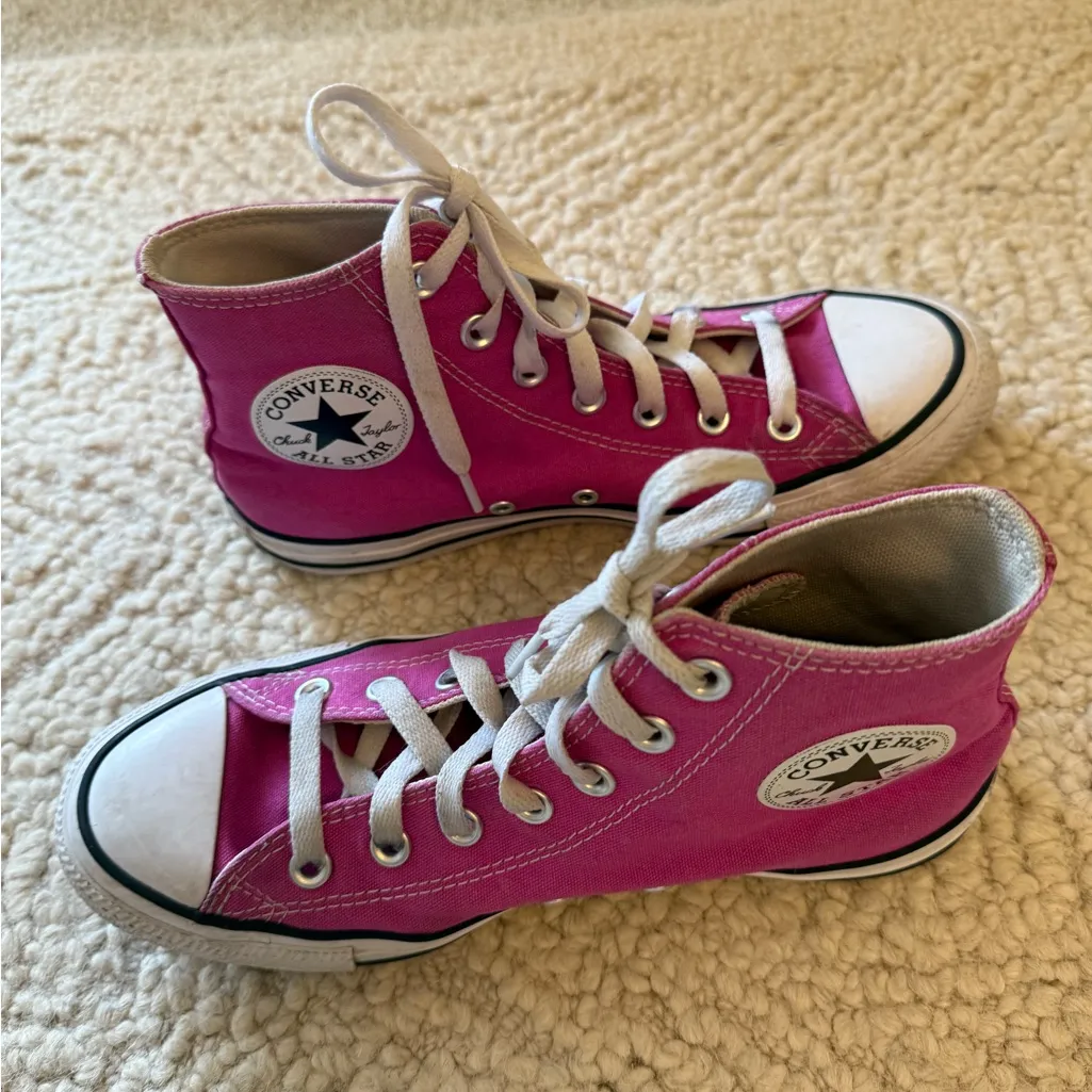 Converse Pink High-Top Sneakers - Image 2