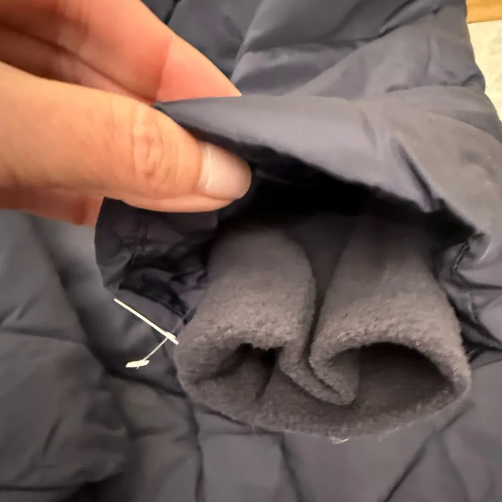 Steve Madden Navy Blue Long Chevron Maxi Puffer Coat Long Winter Parka Women XS - Image 8