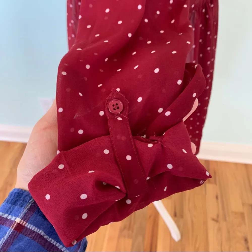 Red Camel  Sheer High Low Babydoll Top Blouse M - Image 6