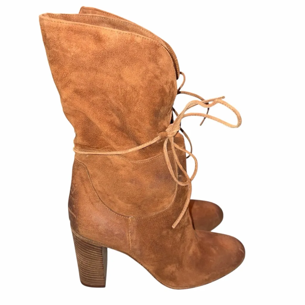 NEW Free People Brown Distressed Suede Mila Heel Boot size 39 - Image 8