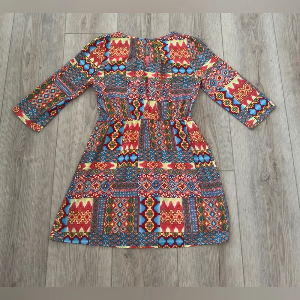 PINK OWL 🦉 Colorful Geometric Pattern Dress - Image 10