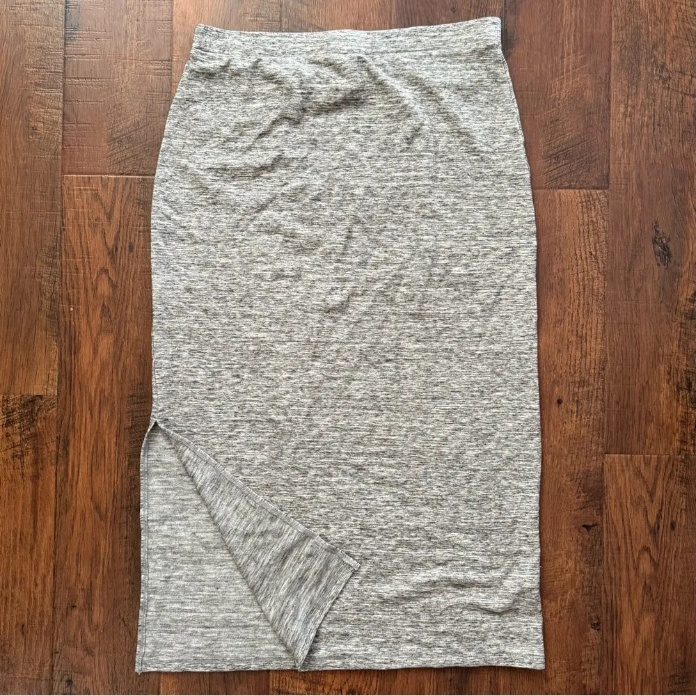DAILY RITUAL side slit maxi skirt, size Large Gray - Image 3