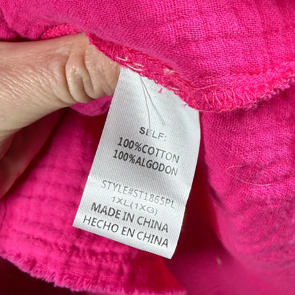 GeeGee NWT Charming Chic Gauze Button Down Top Shacket Girly Lightweight Cotton - Image 7